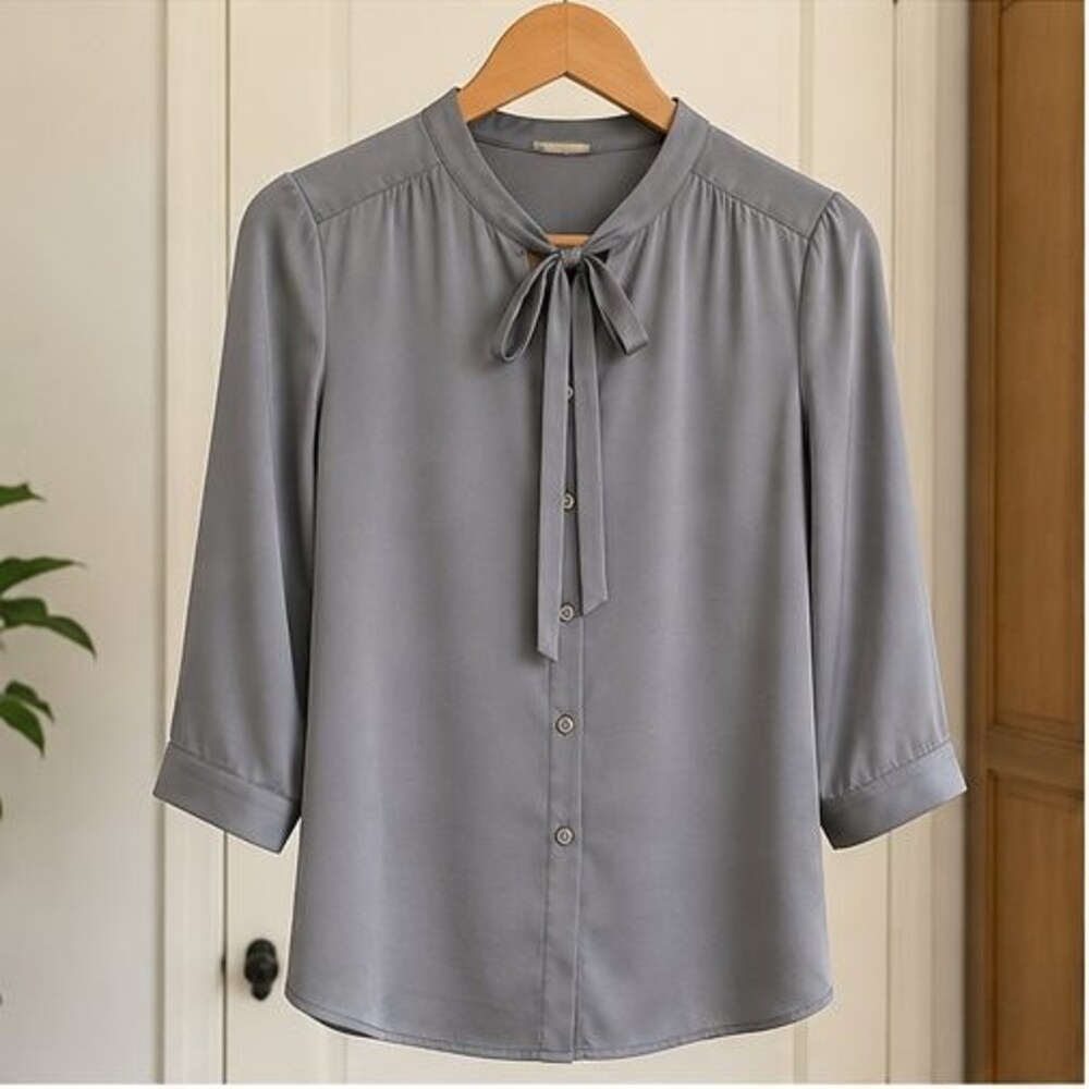 Gray Pleated Blouse